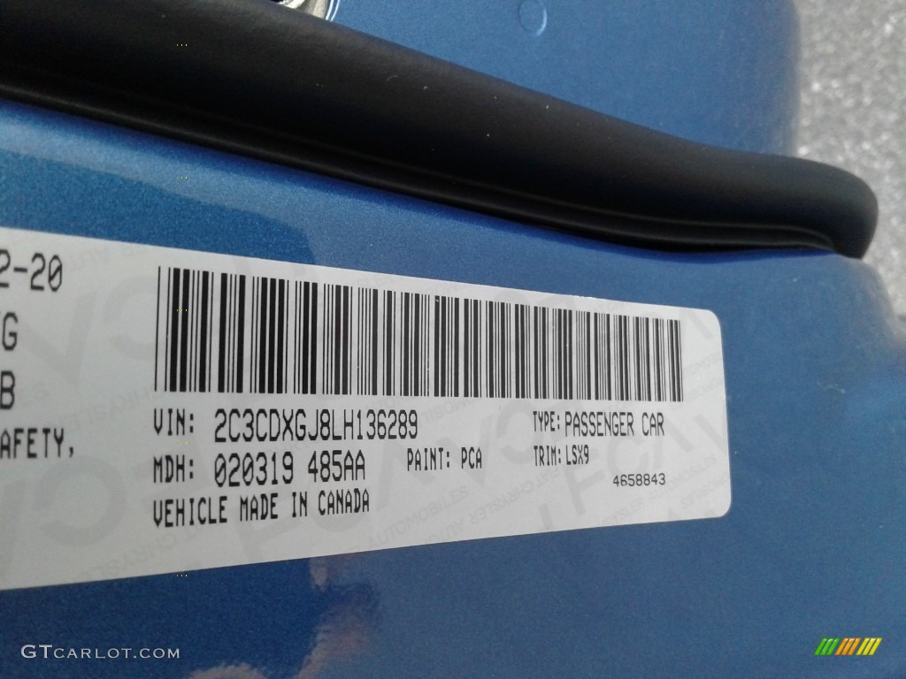 2020 Charger Color Code PCA for Frostbite Photo #137401026