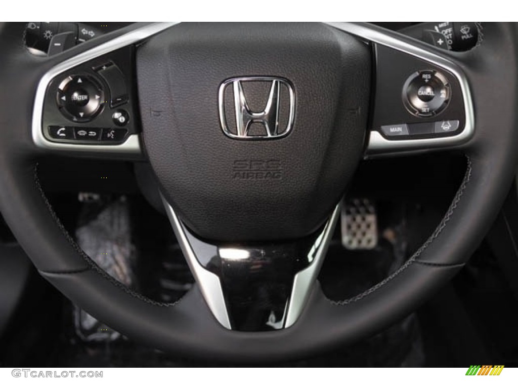 2020 Honda Civic Sport Coupe Black Steering Wheel Photo #137419014