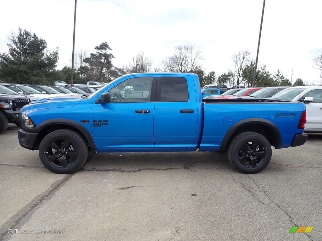 2020 1500 Classic Warlock Quad Cab 4x4 - Hydro Blue Pearl / Black/Diesel Gray photo #2