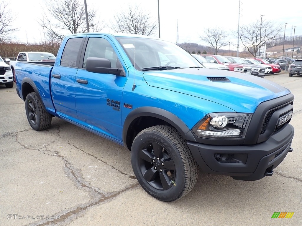 2020 1500 Classic Warlock Quad Cab 4x4 - Hydro Blue Pearl / Black/Diesel Gray photo #7