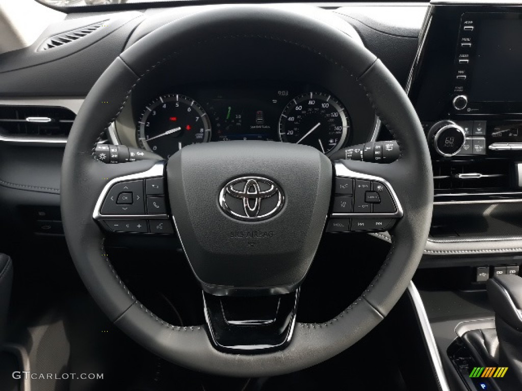 2020 Toyota Highlander XLE AWD Black Steering Wheel Photo #137425915