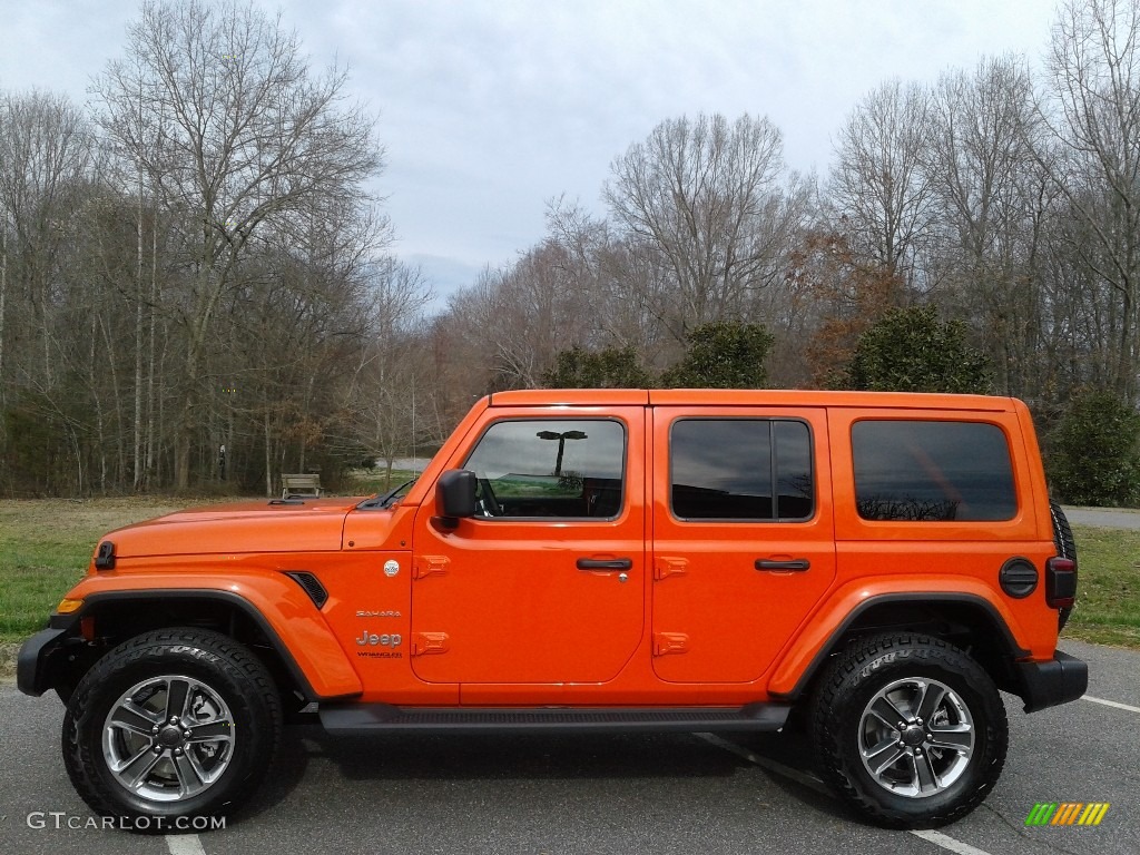 2020 Wrangler Unlimited Sahara 4x4 - Punkn Metallic / Black photo #1