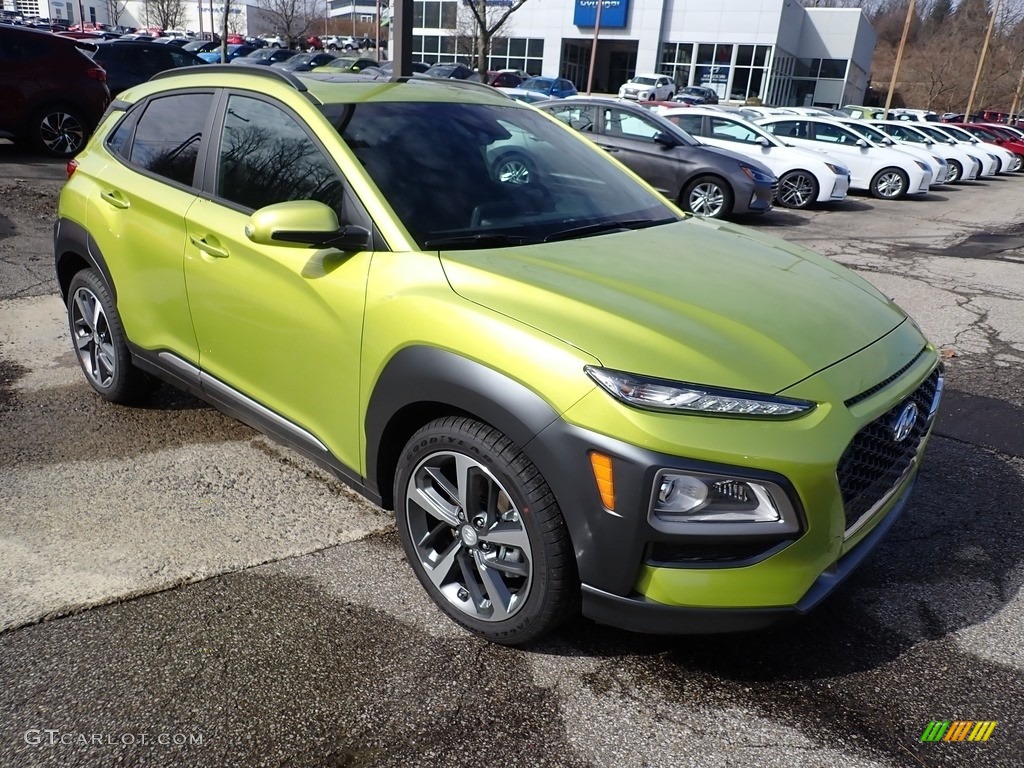 2020 Kona Limited AWD - Lime Twist / Black photo #3