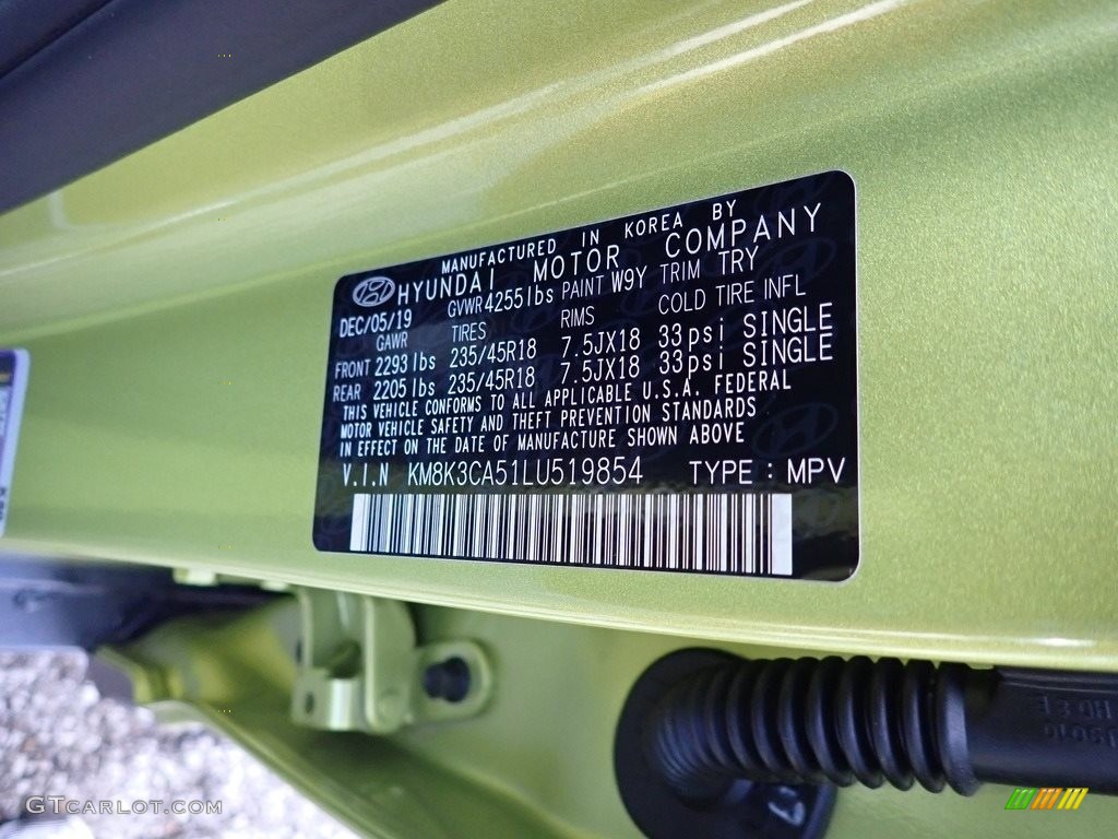 2020 Kona Color Code W9Y for Lime Twist Photo #137461950