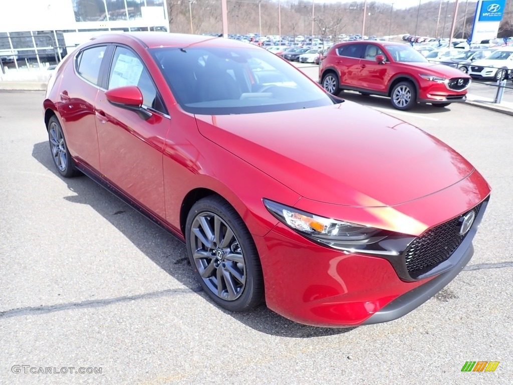 2020 MAZDA3 Preferred Hatchback AWD - Soul Red Crystal Metallic / Black photo #3