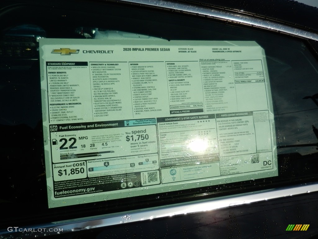 2020 Impala Premier - Black / Jet Black photo #7