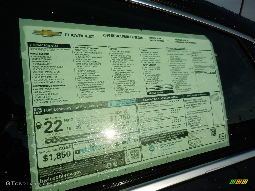 2020 Impala Premier - Black / Jet Black photo #7