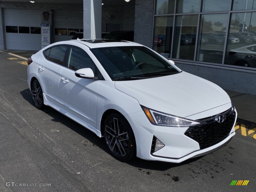 2020 Elantra Sport - Ceramic White / Black photo #1