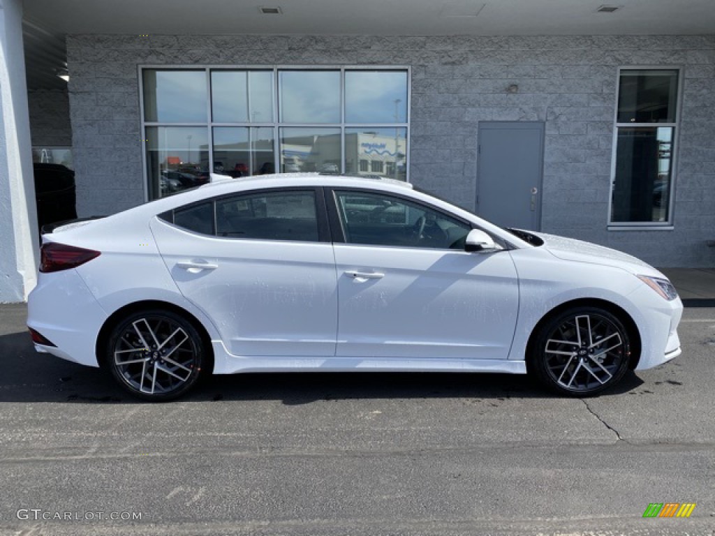 2020 Elantra Sport - Ceramic White / Black photo #2