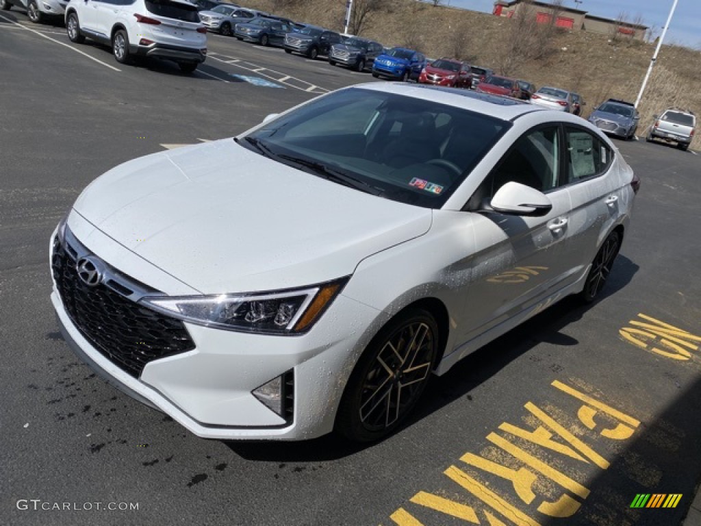 2020 Elantra Sport - Ceramic White / Black photo #6