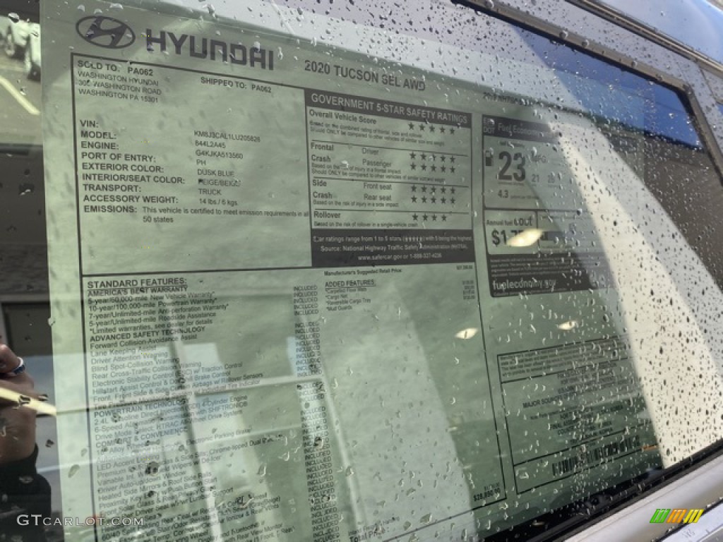 2020 Tucson SEL AWD - Dusk Blue / Beige photo #14