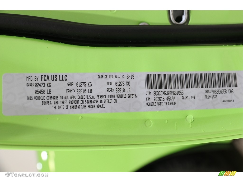 2019 Charger Color Code PFB for Sublime Metallic Photo #137481987