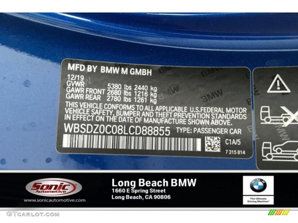 2020 M8 Color Code C1A for Sonic Speed Blue Photo #137490247