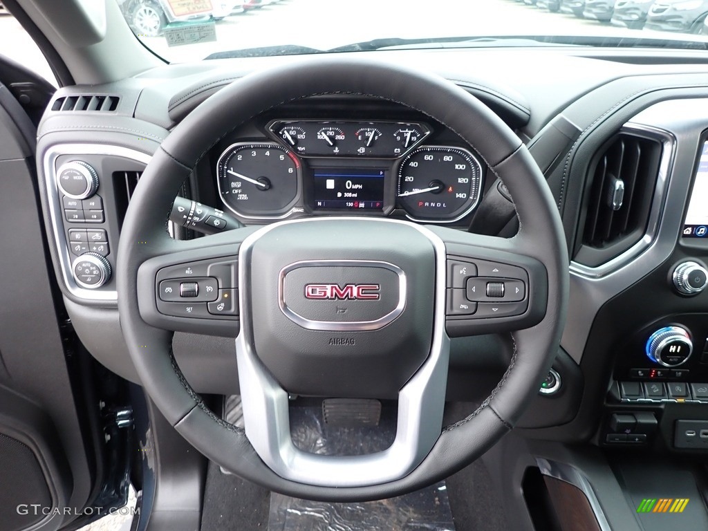 2020 GMC Sierra 1500 SLT Crew Cab 4WD Jet Black Steering Wheel Photo #137491360