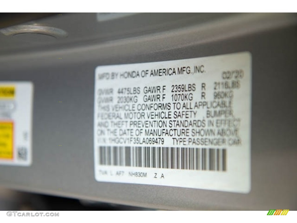 2020 Accord Sport Sedan - Lunar Silver Metallic / Black photo #39