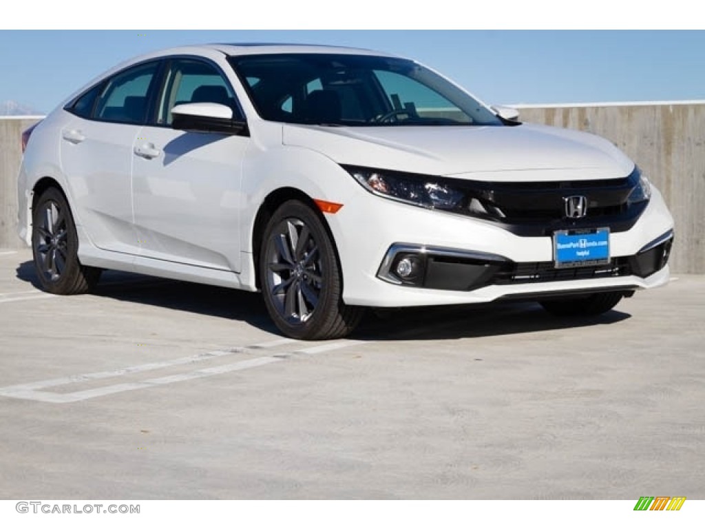 2020 Civic EX-L Sedan - Platinum White Pearl / Black photo #1