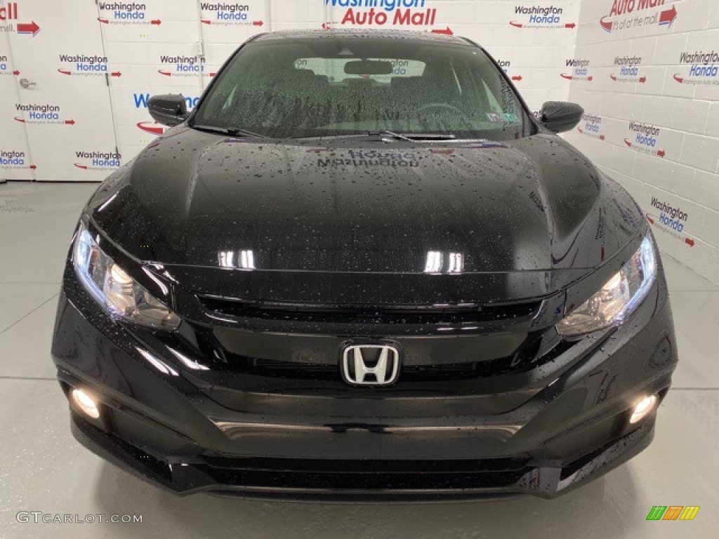 2020 Civic Sport Sedan - Crystal Black Pearl / Black photo #3