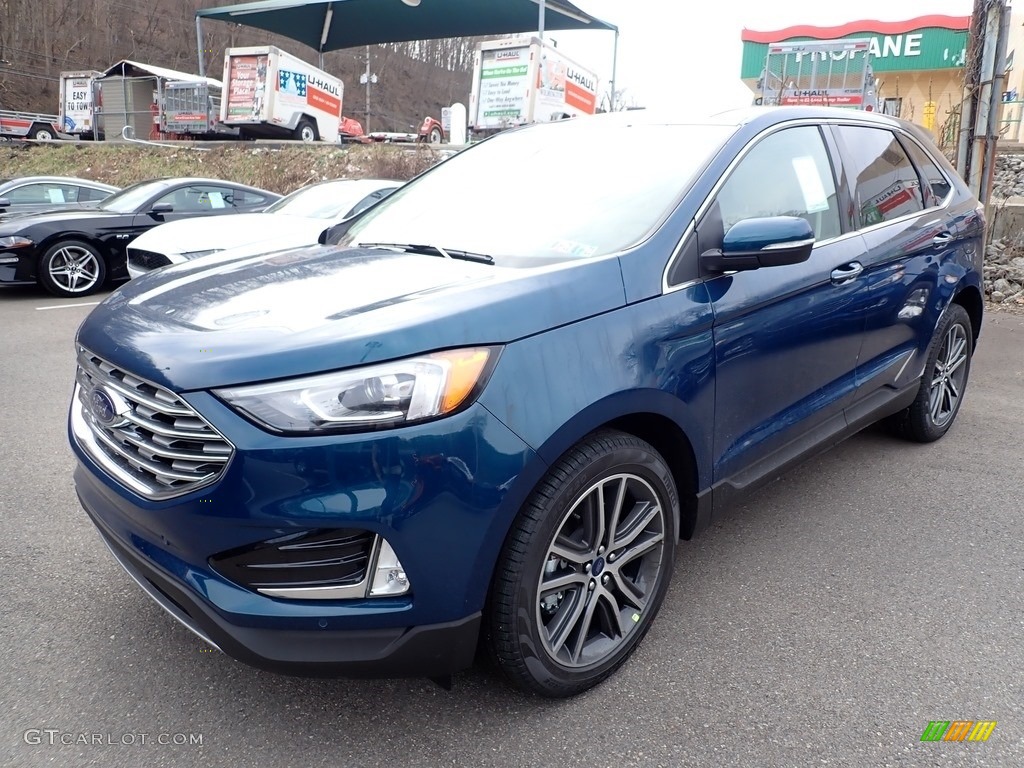 2020 Edge Titanium AWD - Dark Persian Green Metallic / Soft Ceramic photo #5