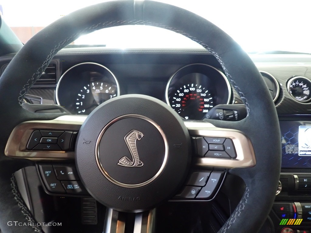 2020 Ford Mustang Shelby GT350 Ebony Steering Wheel Photo #137519556