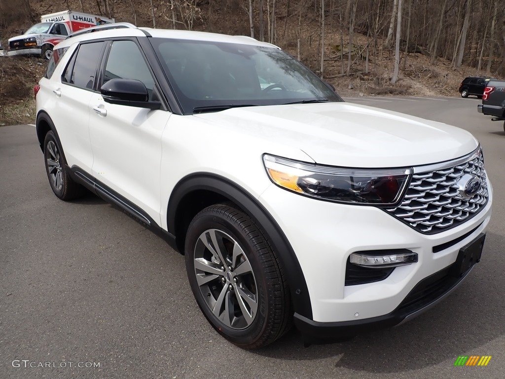 2020 Explorer Platinum 4WD - Star White Metallic Tri-Coat / Ebony photo #3