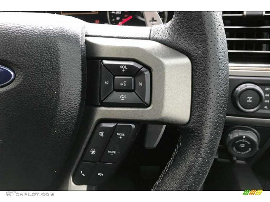 2019 Ford F150 SVT Raptor SuperCrew 4x4 Black Steering Wheel Photo #137524776