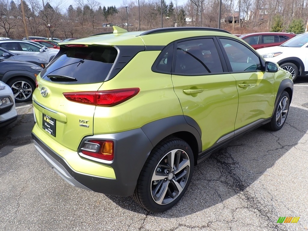 2020 Kona Ultimate AWD - Lime Twist / Black photo #2