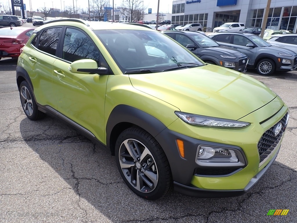 2020 Kona Ultimate AWD - Lime Twist / Black photo #3