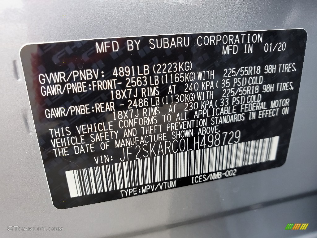 2020 Forester 2.5i Sport - Ice Silver Metallic / Gray Sport photo #9