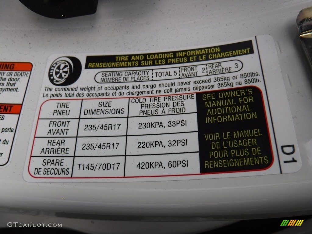 2019 Subaru WRX Standard WRX Model Info Tag Photo #137538679