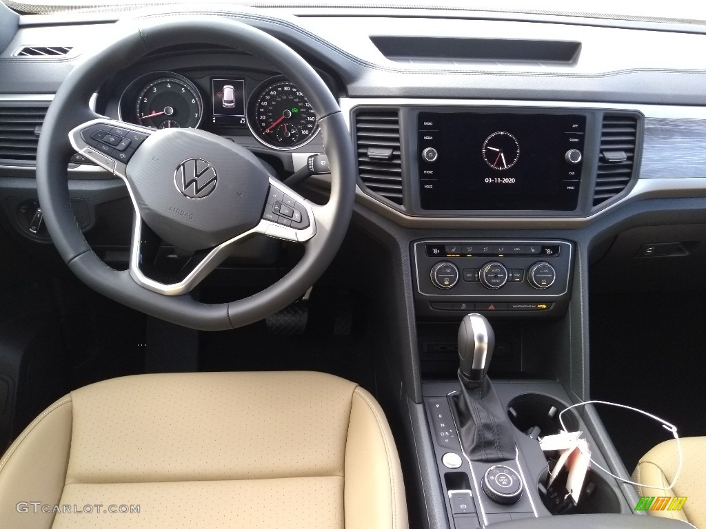 2020 Volkswagen Atlas Cross Sport SE Technology 4Motion Beige Dashboard Photo #137544138