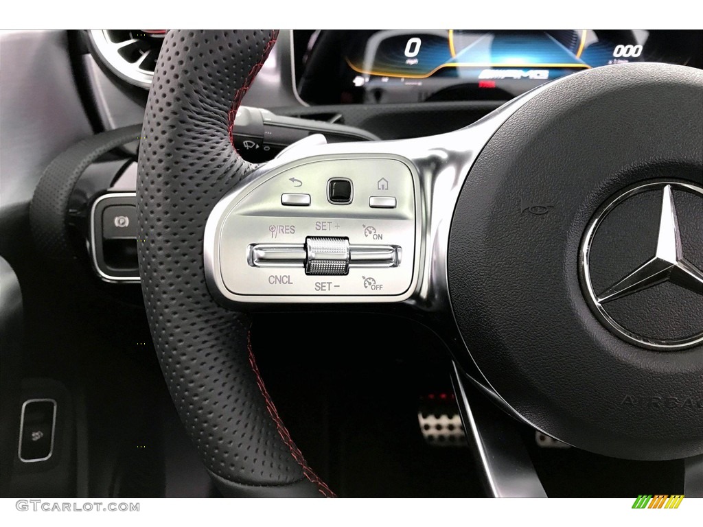 2020 Mercedes-Benz CLA AMG 35 Coupe Black Dinamica w/Red stitching Steering Wheel Photo #137548137