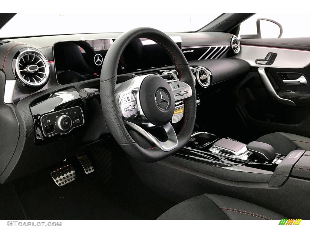 2020 CLA AMG 35 Coupe - Polar White / Black Dinamica w/Red stitching photo #37