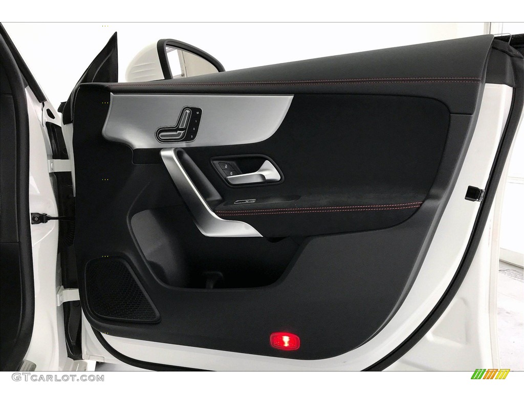 2020 Mercedes-Benz CLA AMG 35 Coupe Black Dinamica w/Red stitching Door Panel Photo #137548752