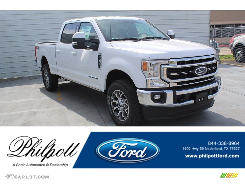 2020 F250 Super Duty Lariat Crew Cab 4x4 - Oxford White / Black photo #1