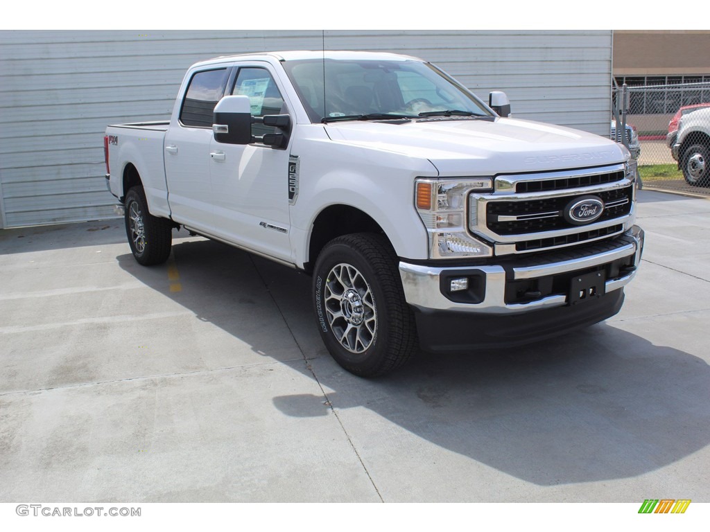 2020 F250 Super Duty Lariat Crew Cab 4x4 - Oxford White / Black photo #2