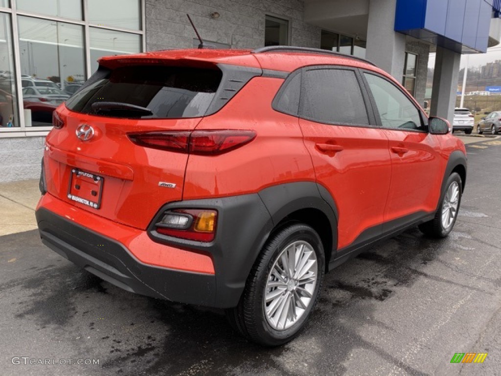 2020 Kona SEL AWD - Sunset Orange / Black photo #3