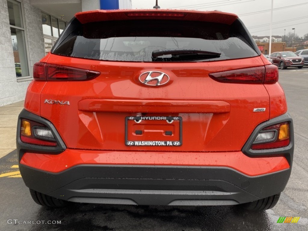 2020 Kona SEL AWD - Sunset Orange / Black photo #4