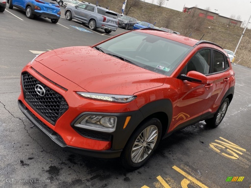 2020 Kona SEL AWD - Sunset Orange / Black photo #6
