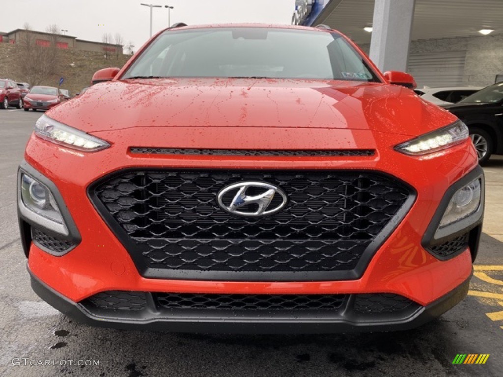 2020 Kona SEL AWD - Sunset Orange / Black photo #7