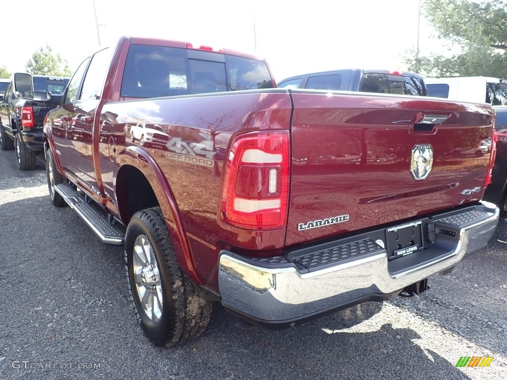 2020 2500 Laramie Crew Cab 4x4 - Delmonico Red Pearl / Mountain Brown/Light Frost Beige photo #3