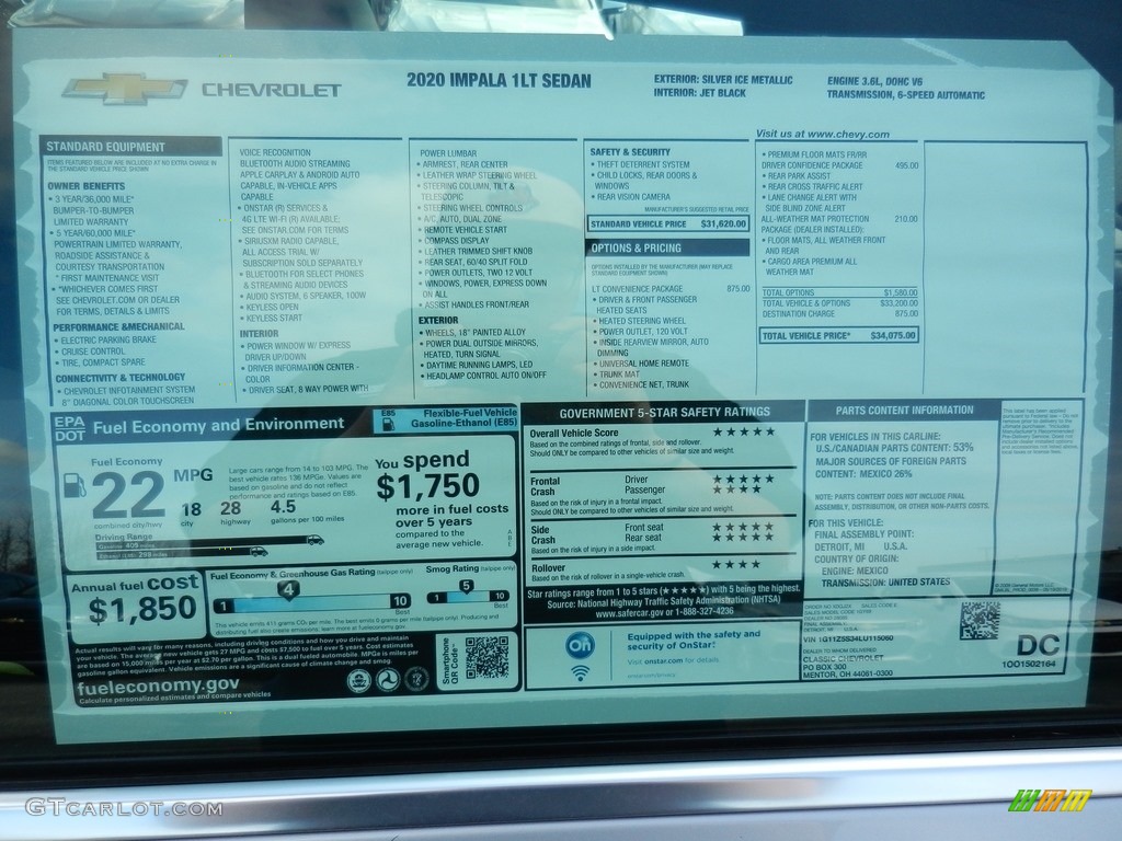 2020 Impala LT - Silver Ice Metallic / Jet Black photo #7