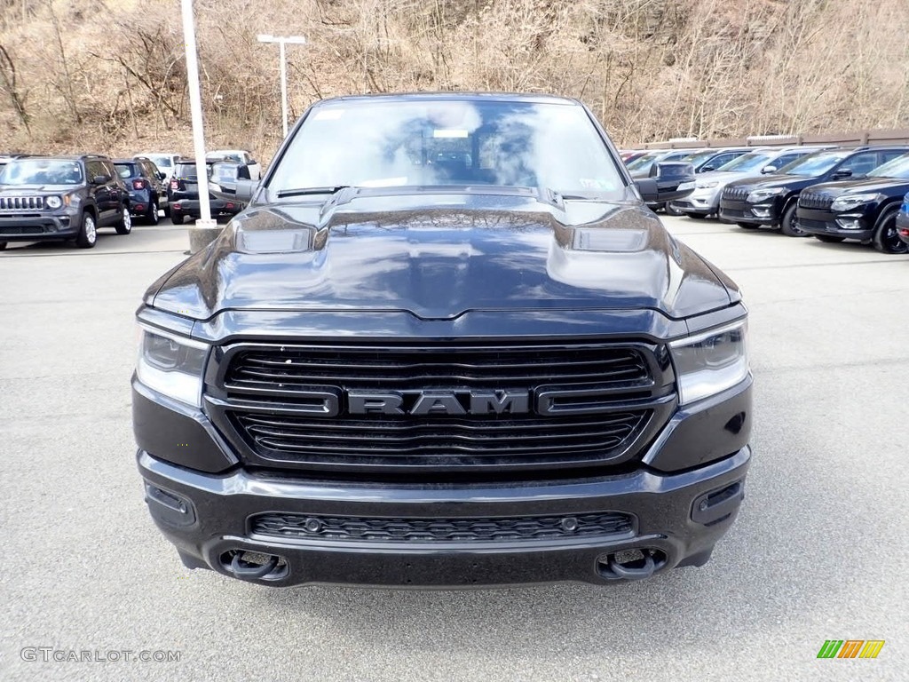 2020 1500 Laramie Crew Cab 4x4 - Diamond Black Crystal Pearl / Black photo #2