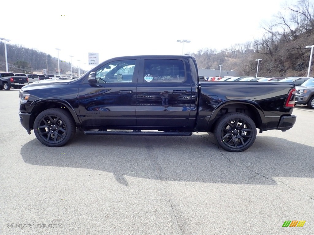 2020 1500 Laramie Crew Cab 4x4 - Diamond Black Crystal Pearl / Black photo #6