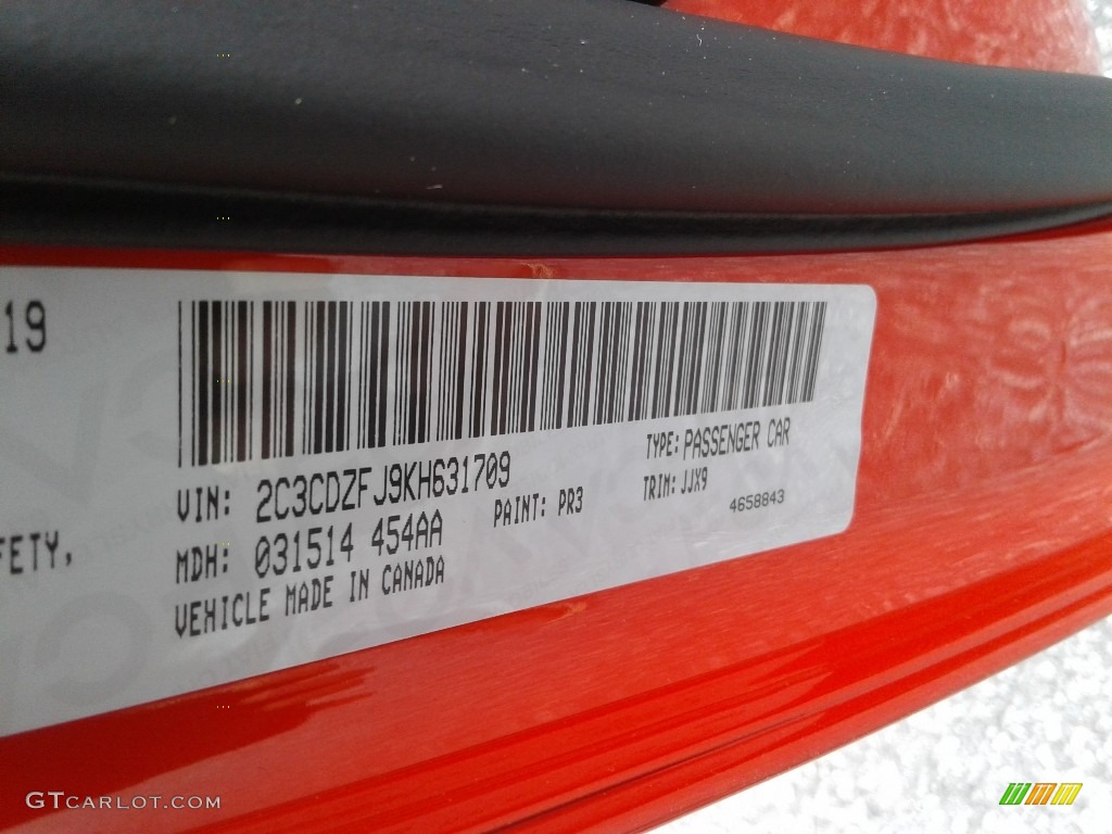 2019 Dodge Challenger T/A 392 Color Code Photos