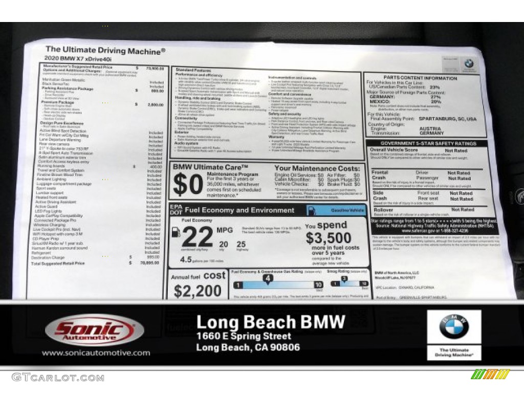 2020 X7 xDrive40i - Manhattan Green Metallic / Black photo #10