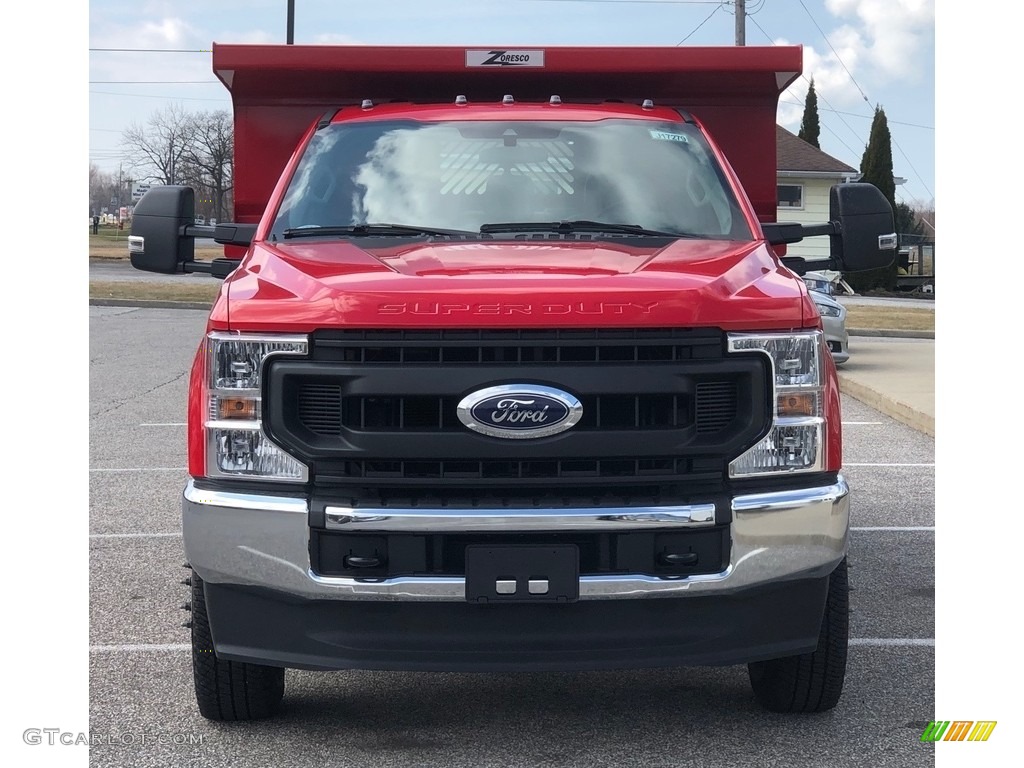 2020 F350 Super Duty XL Regular Cab 4x4 Chassis Dump Truck - Race Red / Medium Earth Gray photo #3