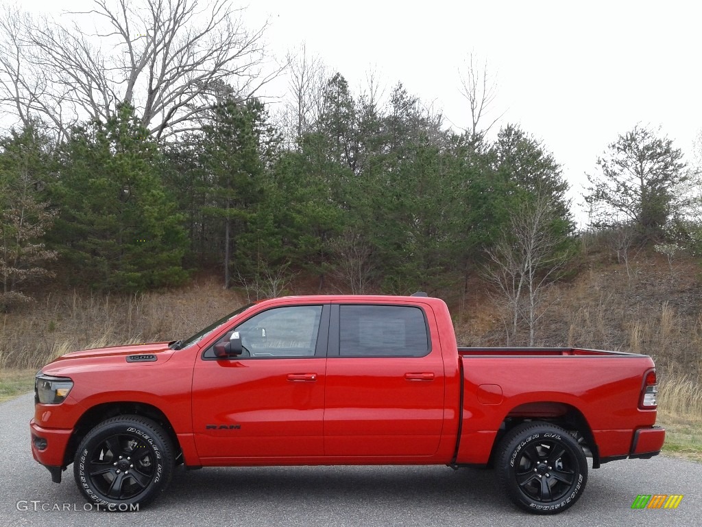 2020 1500 Big Horn Night Edition Crew Cab 4x4 - Flame Red / Black photo #1