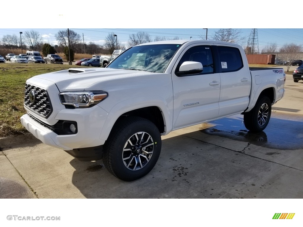 2020 Tacoma TRD Sport Double Cab 4x4 - Super White / TRD Cement/Black photo #1