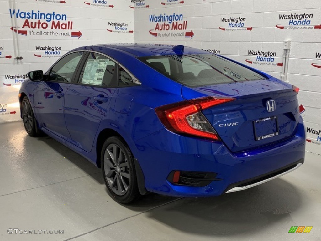 2020 Civic EX Sedan - Aegean Blue Metallic / Black photo #6