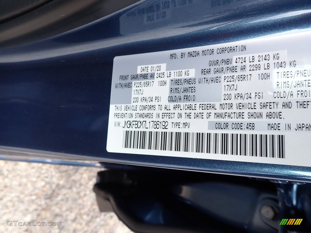 2020 CX-5 Color Code 45B for Eternal Blue Mica Photo #137606638